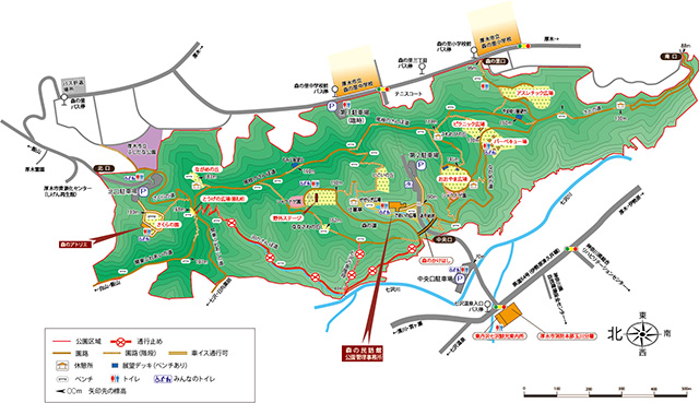 七沢森林公園のマップ