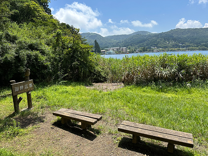 湖畔の広場